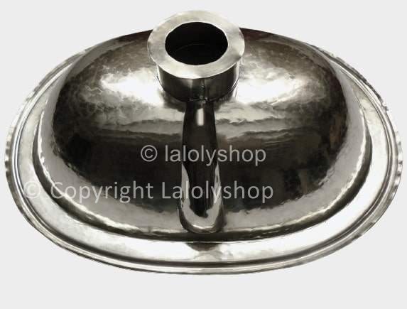 Lavabo ovale a encastrer en metal argente maillechort 58 x 42 cm